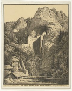 Schloss Predjama zwischen den Felsen von Karl Friedrich Schinkel