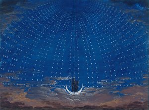 Bühnenbild für Mozarts Zauberflöte von Karl Friedrich Schinkel