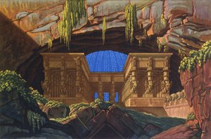 Tempel von Isis und Osiris, wo Sarastro Hohepriester ist "Die Zauberflöte" von Karl Friedrich Schinkel