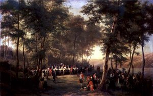 Mittagessen von Louis-Philippe (1773-1850) für Königin Victoria (1819-1901) im Wald von Eu, 6. September 1843, 1844