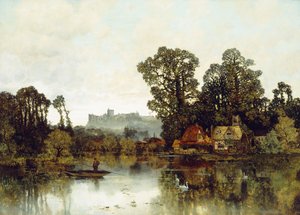 Der Fluss Themse mit Blick auf Windsor Castle