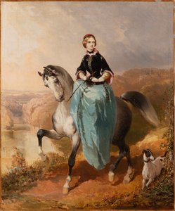 Reiterin mit einem Hund, ca. 1850