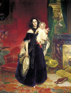 Maria Arkadyevna Stolypina Beck 1819-1889 mit ihrer Tochter, 1840 von Karl Pavlovich Bryullov
