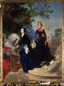 Porträt der Schwestern Olga und Alexandra Shishmariov von Karl Pavlovich Bryullov