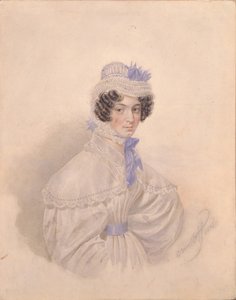 Porträt von Anna Borisowna Bakunina, 1835