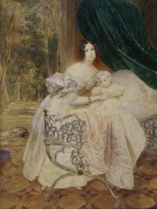 Porträt von Maria Buteneva mit Tochter Maria