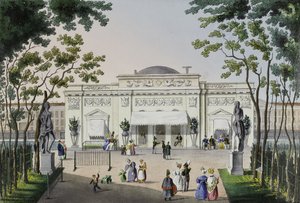 Café im Sommergarten in St. Petersburg, erste Hälfte des 19. Jahrhunderts von Karl Petrovich Beggrov