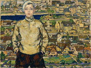Knabe in der Landschaft von Karl Suschnik