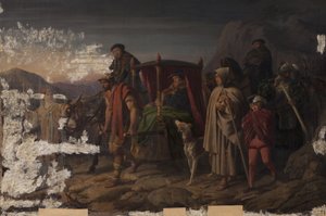 Kaiser Karl V. auf der Flucht vor Moritz von Sachsen von Karl Swoboda