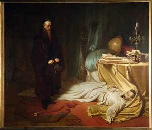 Baptiste Seni bei der Leiche von Wallenstein, aus der Wallenstein-Trilogie von Friedrich Schiller von Karl Theodor von Piloty