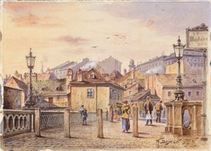 Die Magdalenenbrücke über den Wienfluss von Karl Wenzel Zajicek