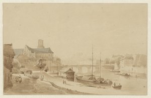 Stadt an einem Fluss