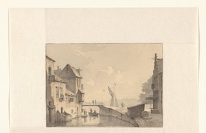 Ansicht eines Kanals in einer Stadt von Kasparus Karsen