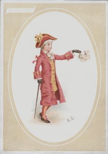 Junge im roten Anzug, der ein Taschentuch schwenkt von Kate (after) Greenaway