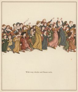 Kate Greenaway Illustration für Der Rattenfänger von Hameln von Robert Browning (Farblithographie) von Kate (after) Greenaway