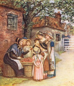 Die Kirschfrau (Farblithografie)