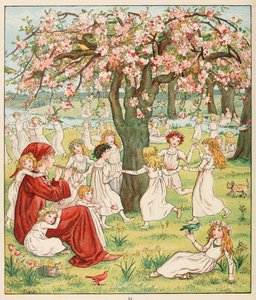 Wie ihre Kinder gestohlen wurden, aus Der Rattenfänger von Hameln, veröffentlicht 1888 von Kate Greenaway