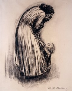 Verzweifelte Frau mit Kind