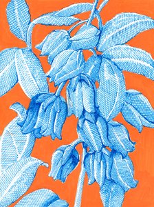 Leuchtend blaue Pflanzenmotive von Katie O'Shea