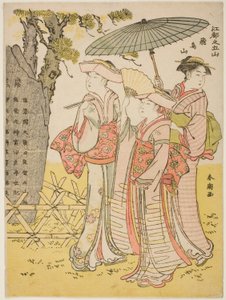 Asuka-Hügel (Asukayama), aus der Serie Fünf Hügel von Edo (Koto no gozan) von Katsukawa Shuncho