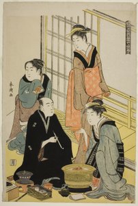 Schnee, aus der Serie "Schnee, Mond und Blumen der schwebenden Welt (Ukiyo setsugekka)" von Katsukawa Shuncho