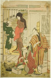 Akt Zehn: Amakawaya-Haus aus dem Stück Kanadehon Chushingura von Katsukawa Shun