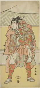 Schauspieler Ichikawa Monnosuke II als Mori no Rammaru in „Muromacho Chronicle in Kana Script“ von Katsukawa Shun