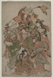 Iwai Hanshiro IV in einem Tanz der sieben Veränderungen, ca. 1793 oder 1794 von Katsukawa Shunei
