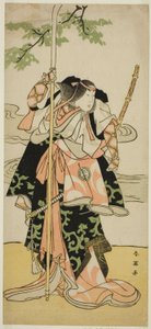 Der Schauspieler Segawa Kikunojo III als Lady Tomoe (Tomoe Gozen) im Stück Yasa Gumbai Miyako no Jindori, aufgeführt im Miyako-Theater im elften Monat, 1793 von Katsukawa Shun