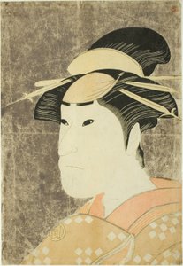 Der Schauspieler Sanogawa Ichimatsu III als die Gion-Prostituierte Onayo im Stück "Hana-ayame Bunroku Soga", aufgeführt im Miyako-Theater im fünften Monat, 1794 von Katsukawa Shun