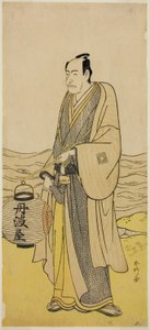Der Schauspieler Ichikawa Danjuro V als Tambaya Suketaro im Stück On