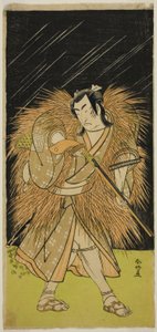 Der Schauspieler Ichikawa Monnosuke II als Hayano Kampei im Stück Kanadehon Chushin Najori no Kura, aufgeführt im Nakamura-Theater im neunten Monat, 1780 von Katsukawa Shunkо̄
