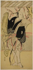 Der Schauspieler Onoe Matsusuke I als Yawata no Saburo (?) im Stück Edo no Hana Mimasu Soga (?), aufgeführt im Nakamura-Theater (?) im ersten Monat, 1783 (?) von Katsukawa Shunkо̄