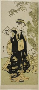 Der Schauspieler Segawa Kikunojo III als Otora im Stück Ume-goyomi Akebono Soga, aufgeführt im Ichimura-Theater im dritten Monat, 1780 von Katsukawa Shunkо̄