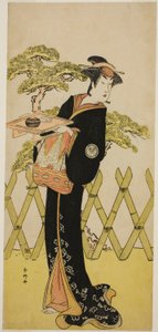 Der Schauspieler Segawa Tomisaburo II als Lady Masago (Masago Gozen) (?) im Stück Genji Saiko Kogane no Tachibana (?), aufgeführt im Ichimura-Theater (?) im elften Monat, 1788 (?) von Katsukawa Shunkо̄
