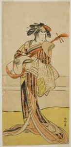 Der Schauspieler Yamashita Mangiku I als Osan im Stück Kitekaeru Nishiki no Wakayaka, aufgeführt im Nakamura Theater im elften Monat, 1780 von Katsukawa Shunkо̄