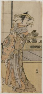 Arashi Murajiro als Kurtisane mit einem Brief, späte 1780er Jahre