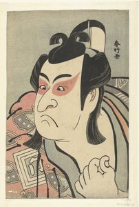 Büste des Schauspielers Ichikawa Monnosuke II in der Rolle von Soga no Goro