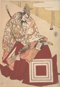 Ichikawa Danjuro V in einer Shibaraku-Aufführung, ca. 1786 von Katsukawa Shunko