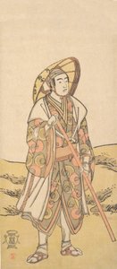 Der dritte Sawamura Sojuro als Pilger zum Kannon-Schrein, ca. 1784-88 von Katsukawa Shunko