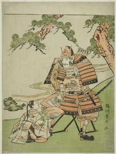 Der Krieger Kusunoki Masashige (1294-1336) verabschiedet sich von seinem Sohn Masatsura