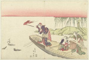 Kormoranfischen bei Nacht von Katsukawa Shunsen