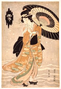 Schnee, Mond und Blumen, ca. 1812 von Katsukawa Shunsen