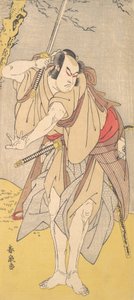 Der Schauspieler Onoe Matsusuke als Samurai mit gezogenem Schwert, 1786 von Katsukawa Shunsen
