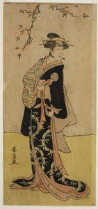 Der Schauspieler Yamashita Mangiku I als Lady Yuya (Yuya Gozen) (?) im Stück Heike Hyobanki (?), aufgeführt im Nakamura-Theater (?) im siebten Monat, 1789 (?) von Katsukawa Shunsen
