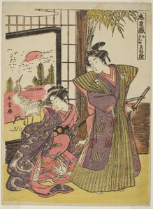 Akt Zwei: Das Haus von Kakogawa Honzo aus dem Stück Chushingura von Katsukawa Shunsho