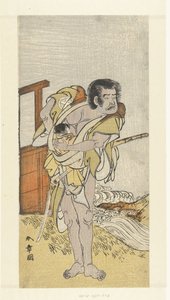 Schauspieler Otani Hiroemon III mit Kind