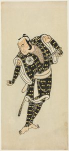 Schauspieler Bandô Matatarô IV als Gempachibyôe in „Schneeflocken: Pflaumenblüten Kaomise“ („Mutsu no hana ume no kaomise“) von Katsukawa Shunsho