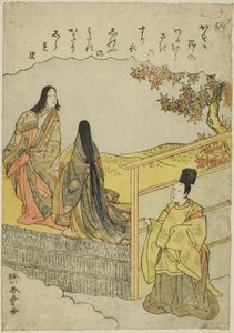 "I": Erwachsenwerden, aus der Serie Geschichten von Ise in modischen Brokatbildern (Furyu nishiki-e Ise monogatari) von Katsukawa Shunsho