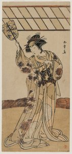 Segawa Kikunojo II als Schiedsrichter eines Wrestling-Matches, ca. späte 1770er